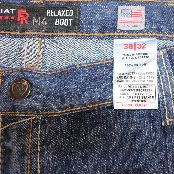 Ariat M4 Fire Resistant Workhorse Relaxed Boot Cut Denim Jeans, Size 38/… - Picture 9 of 9